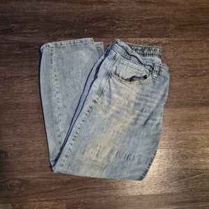 TK Axel Mens Light Blue Denim Jeans Slim Boot Cut 38 X 32